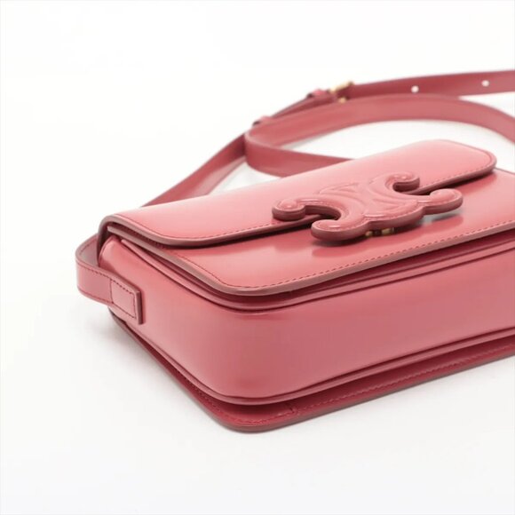 Celine Triomphe teen Leather Shoulder bag Pink - Picture 2 of 15
